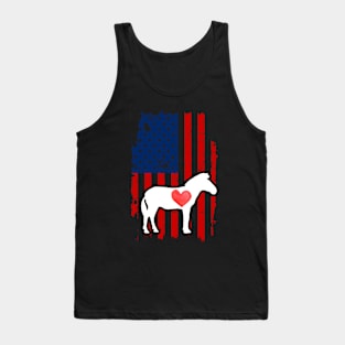 Zebra Merica Usa American Flag Tank Top